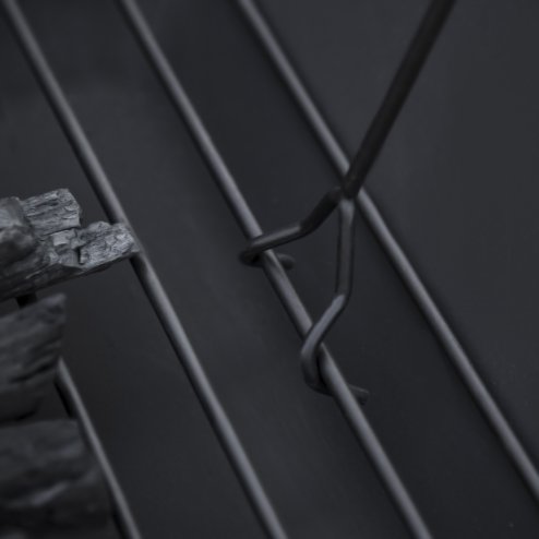 Outsunny Outdoor 3 in 1 Square Fire Pit Brazier with BBQ Grill, Metal Large Firepit with Lid, Log Grate, Poker for Backyard, Camping, Bonfire, Wood Burning Stove, 86 x 86 x 38cm, Black