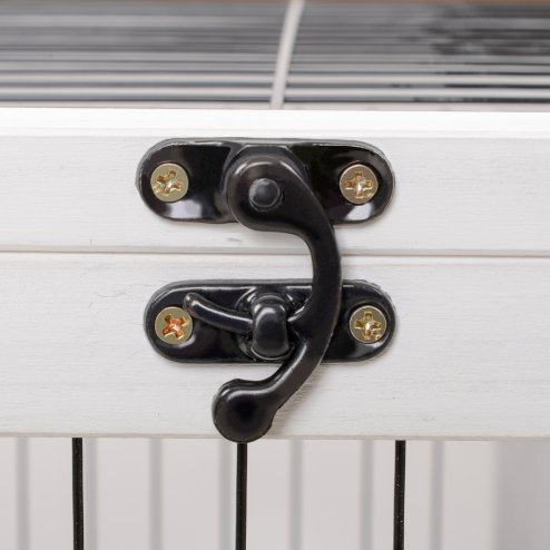 PawHut Indoor Rabbit Cages Guinea Pig Hutch, with Openable Roof, Wheels, Indoor Enclosed Run with No-Leak Tray, Brown