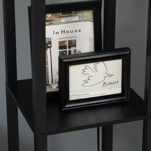 HOMCOM Modern Shelf Floor Lamp Light with Two Open Shelves Large Storage Display, for Living Room, 160cm, Bulb not Included, Black