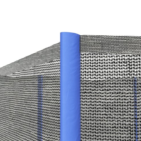 SPORTNOW 10ft Trampoline Net Replacement with 6 Plastic Pole Covers, Weather-Resistant Trampoline Netting Replacement with Zipped Entrance, Poles Not Included, Blue