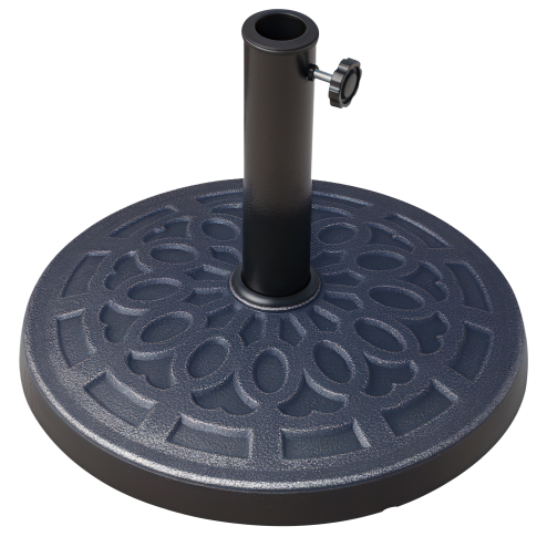 Outsunny 12kg Garden Parasol Base, Round Resin Sun Umbrella Base, Outdoor Umbrella Stand for 38mm or 48mm Outdoor Umbrella Poles, Bronze Tone