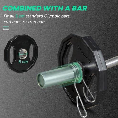 SPORTNOW Olympic Weight Plates Set, Metal and Rubber Bumper Plates Weights Discs with 2