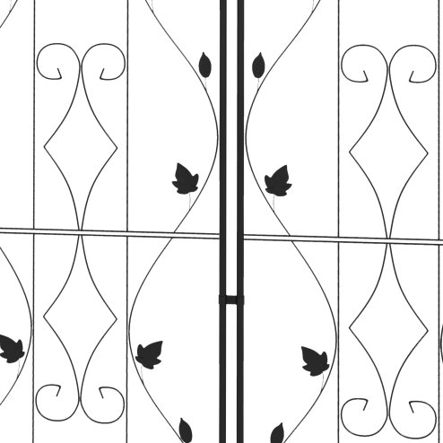Outsunny Set of 2 Garden Trellis, Metal Trellis for Climbing Plants Support Frames, 50 x 181cm, Leaf Design