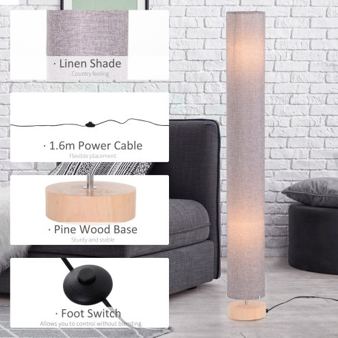 HOMCOM Floor Lamp for Living Room, 47