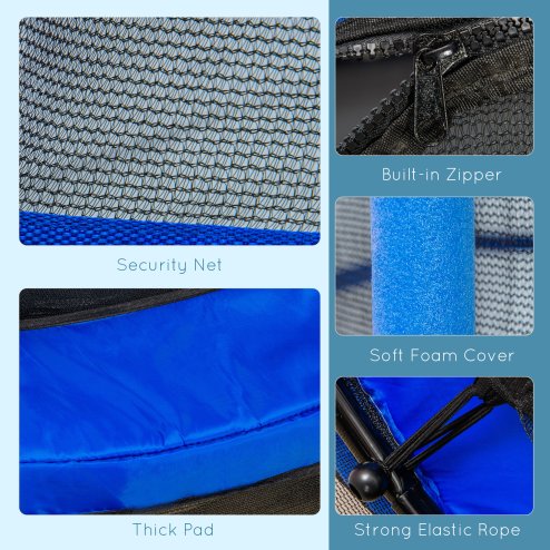 HOMCOM 4.6FT Kids Trampoline with Safety Enclosure, 55