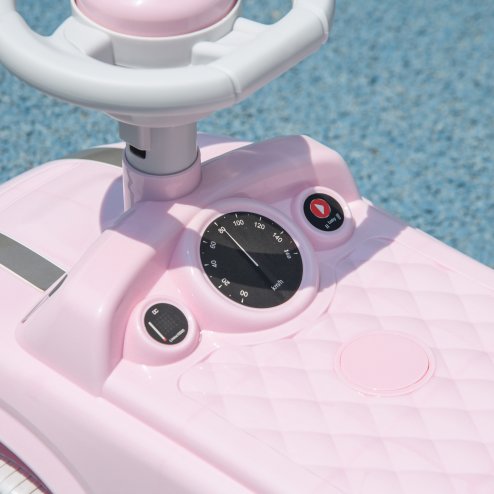 AIYAPLAY Ride On Car Foot To Floor Sliding Car Push Along Car with Air Horn, Anti-Over-Backwards Design, for Toddler from 18 to 36 Months - Pink