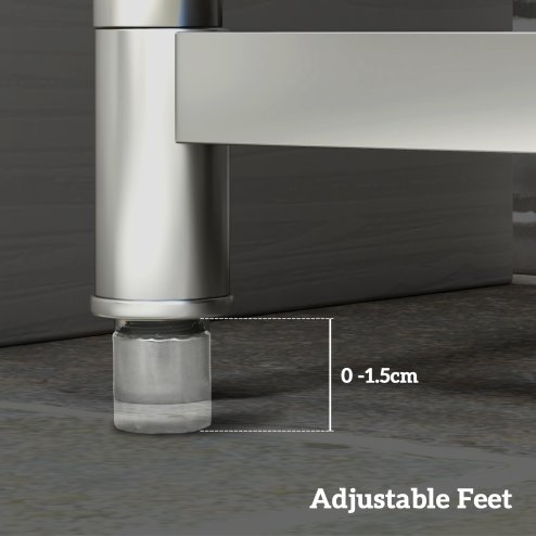 HOMCOM Outdoor Utility Sink, Stainless Steel Free Standing Single Bowl Kitchen Sink with Cold and Hot Water Pipe and Storage Shelf for Laundry Garage, 100 x 51.5 x 100 cm