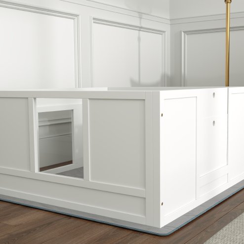 PawHut Whelping Box for Dogs, Dog Whelping Box, Dog Playpen Fence Exercise Play Pen with Water-Resistant Washable Whelping Pad, Adjustable Entrance, Non-Slip Pads, for Medium Dogs, Puppies, 100 x 96cm