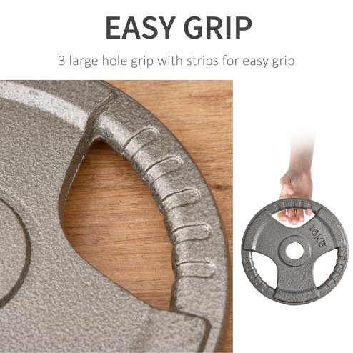 HOMCOM Set of 2 Cast Iron Weight Plates for 2