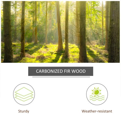 Outsunny Wooden Garden Wishing Well Fountain Barrel Waterfall Rustic Wood with Pump Garden D??cor Ornament