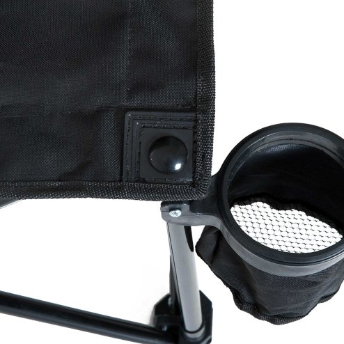 Outsunny 6 Seater Folding Bench, Outdoor Camping Chair Portable Sports Spectator Chair with Metal Frame, Cup Holder & Carry Bag, Black