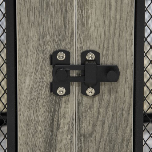 PawHut Dog Crate Furniture End Table w/ Soft Washable Cushion, Two Doors, Indoor Pet Kennel for Small Medium Large Dogs w/ Wire Mesh, Grey