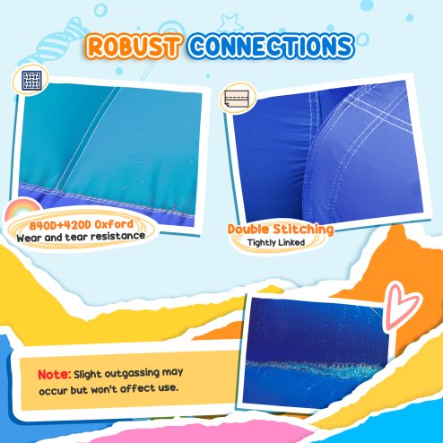 AIYAPLAY Bouncy Castle for Children with Water Slide, Splashing Pool, Water Gun, Jumping Area, 5 in 1 Inflatable Bounce House with 550W High Power Blower, for Outdoor Indoor, 360 x 250 x 195 cm