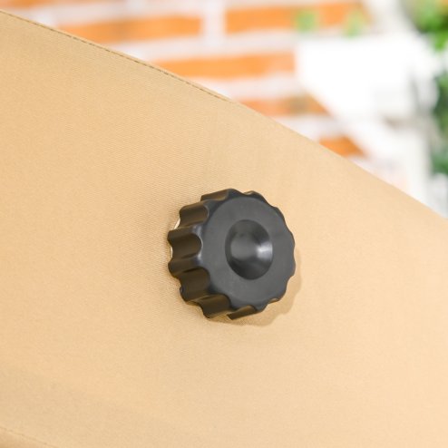 Outsunny 2 Seater Garden Swing Chair with Adjustable Tilting Canopy, Outdoor Hammock Bench with Steel Frame for Patio, Beige