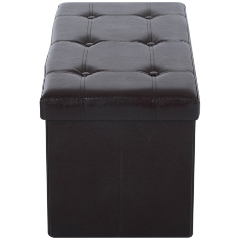 HOMCOM Folding Faux Leather Storage Cube Ottoman Bench Seat PU Rectangular Footrest Stool Box 