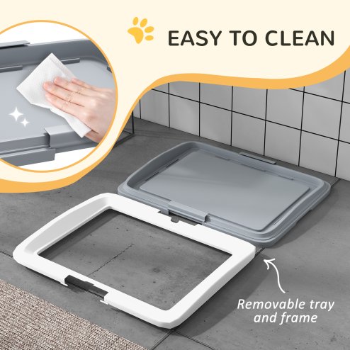 PawHut Dog Toilet Tray, Dog Litter Pee Pad Tray for Training Dogs, Dog Potty Tray Puppy Tray Pad Holder for Indoor, Balcony, Outdoor, 63 x 49 x 6cm