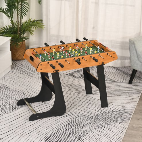 HOMCOM Folding Football Gaming Table Mini Foosball Soccer Table for Family Fun Indoor Play Sports