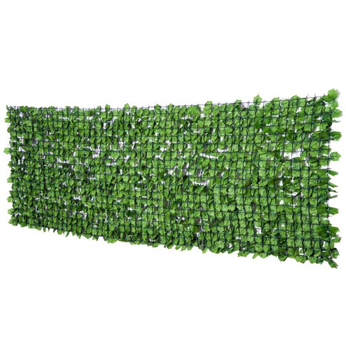 Outsunny 3 X 1m Artificial Plant Wall Panels, Artificial Wall Foliage with Ivy Leaves, Privacy Screen Greenery Grass Wall For Garden Balcony