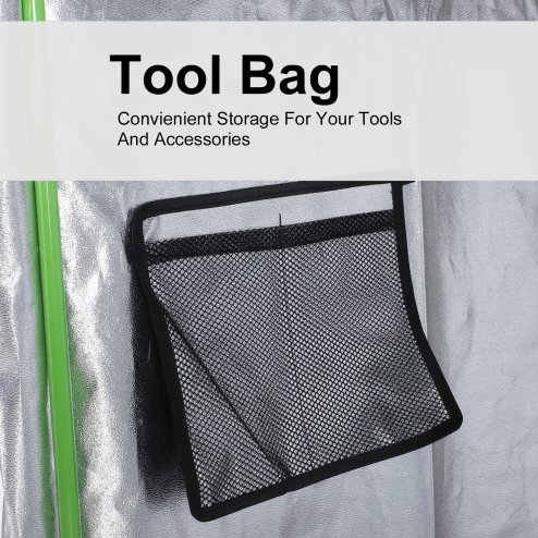 Outsunny Grow Tent Reflective Mylar Hydroponic with Adjustable Vents and Floor Tray for Indoor Plant Growing, 80 x 80 x 160 cm (31.5