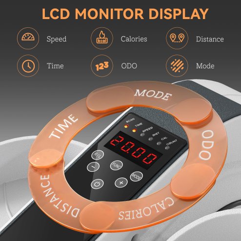 SPORTNOW Under Desk Elliptical Machine, Seated Pedal Exerciser, Mini Elliptical Trainer with LCD Monitor, Remote Control and 10 Adjustable Speed, Quiet & Portable for Seniors, White