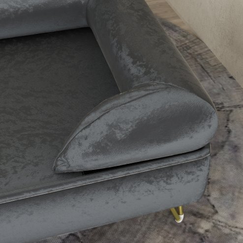 PawHut Dog Sofa Pet Couch Cat Chair with Removable Backrest, Soft Cushion, Washable Cover, for Small and Medium Sized Dogs, Grey