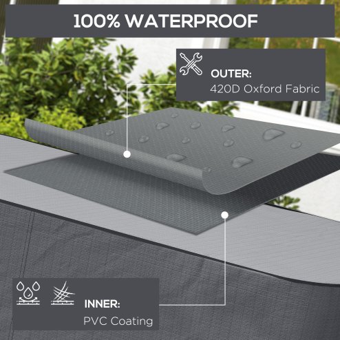 Outsunny Garden Furniture Cover, Waterproof Windproof 420D Heavy Duty Oxford Fabric Rattan Furniture Cover, Rectangular Outdoor Table Chair Set Cover, 235 x 135 x 94cm