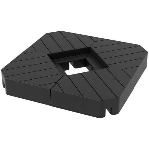 Outsunny Umbrella Weights for Cantilever Parasols, Set of 4 Heavy Duty Parasol Base Stand Weights, 80kg Sand or 60kg Water Filled, Black