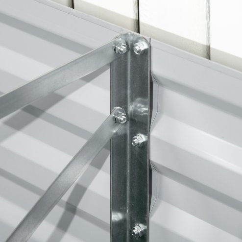 Outsunny Raised Beds for Garden, Galvanised Steel Outdoor Planters with Multi-reinforced Rods for Vegetables, Plants, Flowers and Herbs, 180 x 90 x 59 cm, Light Grey