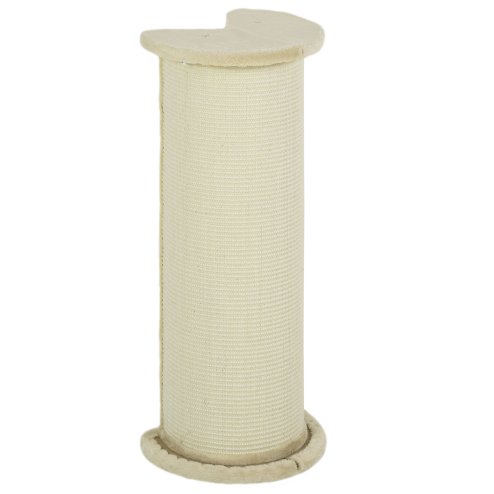 PawHut 85cm Tall Cat Scratching Post w/ Sisal Rope, Covered in Soft Plush, Anti-Tip for Indoor Corners, Cabinet Corners, Sofa Corners - Beige