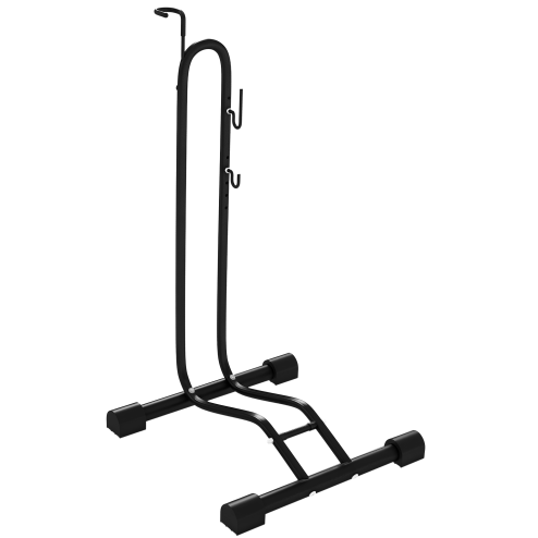 SPORTNOW Bike Rack, Vertical & Horizontal Bike Stand Bicycle Storage Stand with Adjustable Hooks, Fits 6