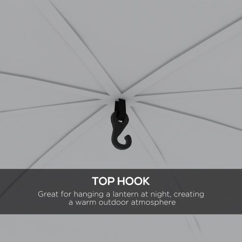 Outsunny 3.5 x 3.5M 6-8 Person Camping Gazebo, Outdoor Event Shelter Dome Tent Garden Sun Shelter Patio Spire Arc Pavilion Camp Sun Shade, Light Blue