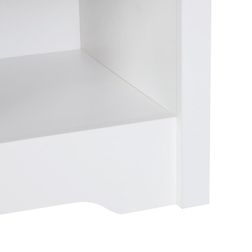 HOMCOM Modern Bedside Table, Nightstand with Drawer Shelf, End Table for Living room, Bedroom White