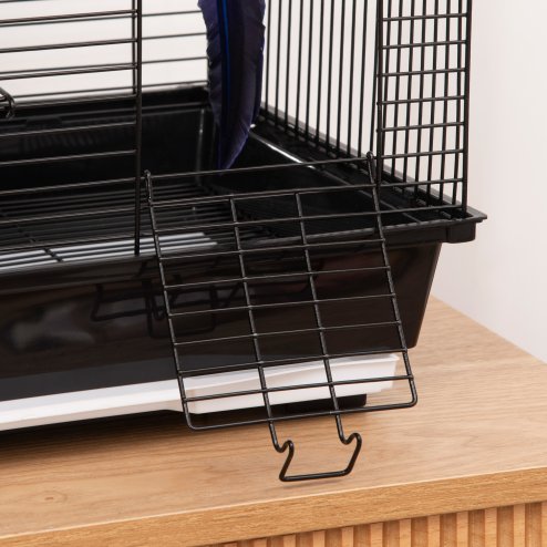 PawHut Metal Bird Cage for Finch, Canary w/ Food Containers, Swing Ring, Tray, Handle, 39 x 33 x 47cm