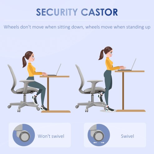 Vinsetto Office Chair, Breathable Mesh Swivel Desk Chair with Adjustable Height and  360 Degree Swivel Security Wheels for Home Office, Study, Grey