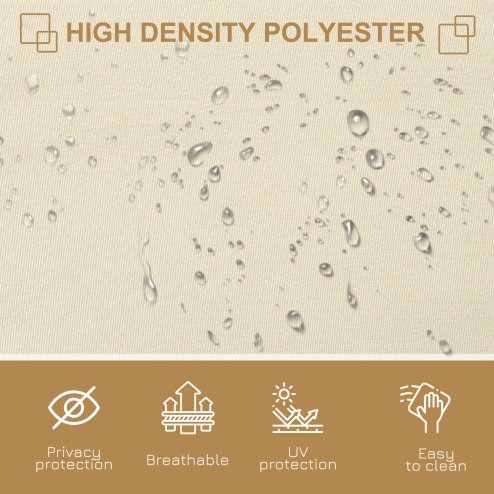 Outsunny Retractable Sun Side Awning Screen Fence Patio Garden Wall Balcony Screening Panel Outdoor Blind Privacy Divider (3x1.8M, Cream White)