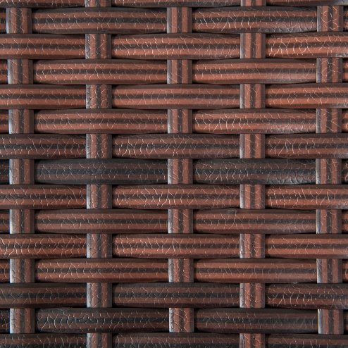 Outsunny Rattan Side Table, Outdoor Coffee Table with Plastic Board Under the Full Woven Table Top for Patio, Garden, Balcony, Mixed Brown