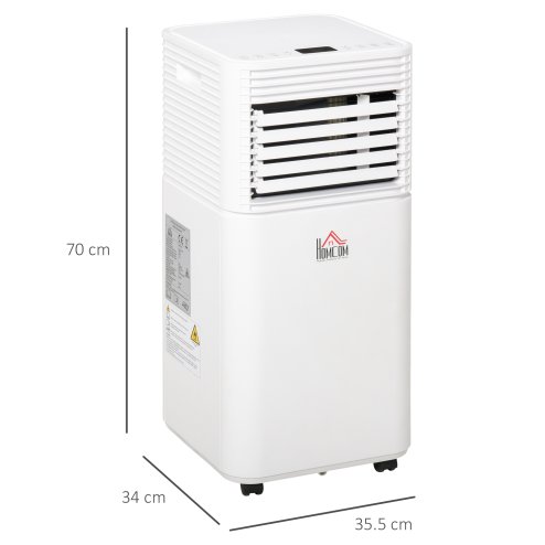 HOMCOM 7000 BTU Portable Air Conditioner for Cooling Dehumidifier Fan, Air Conditioning Unit for Room up to 26m², with Remote, 24H Timer, Window Mount Kit, R290, A Energy Efficiency, 785W