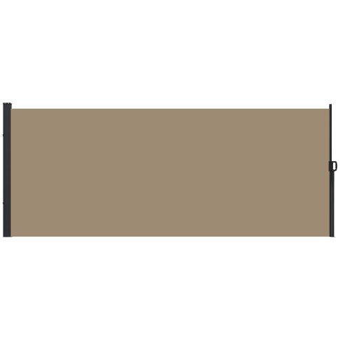 Outsunny Retractable Side Awning, Garden Privacy Screen Divider, Full Cassette Wind Breaker for Hot Tub, Balcony, Terrace, Pool, 400 x 180cm, Khaki