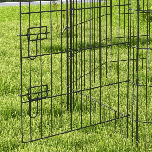 PawHut Dog Pen, 8 Panel Dog Playpen, DIY Design with Door, for Medium Dogs, Puppies, Small Animals, for Indoor/Outdoor Use, 91cm High