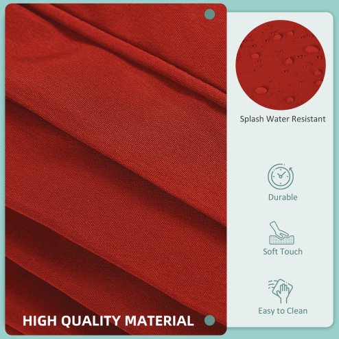 Outsunny Replacement Cushion Covers for Garden Sofa Set, Garden Rattan Sofa Cushion Polyester Cover Replacement Outdoor - No Cushion Included, Red