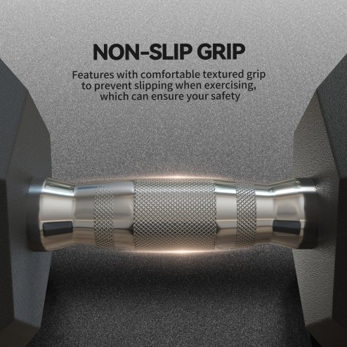 HOMCOM 2x15KG Rubber Hex Dumbbell Portable Hand Weights Dumbbell for Home Gym Workout Fitness