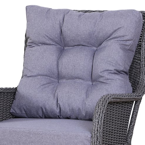 Outsunny 5PCS Deluxe Garden Rattan Furniture Sofa Chair & Stool Table Set  Patio Wicker Weave Furniture Set Aluminium Frame Fully-assembly - Grey