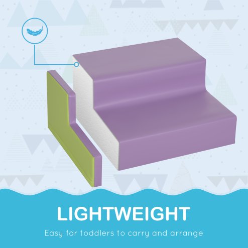 HOMCOM Soft Play Set, 2 Piece Kids Climb and Crawl Foam Play Activity Toys, Soft Play Equipment for Toddlers 12-36 Months, Blue