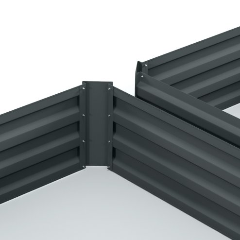 Outsunny Set of 2 291L Raised Garden Bed, Elevated Planter Box with Galvanised Steel Frame for Growing Flowers, Herbs, 100 x 100 x 30 cm, Dark Grey