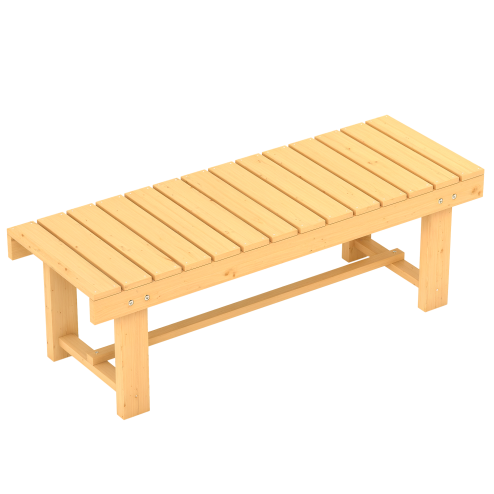 Outsunny 1 Piece 2-seater Outdoor Indoor Wooden Garden Bench Fir Patio Loveseat, 110L x 38W x 35Hcm, Natural