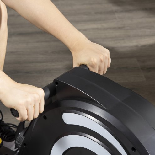 HOMCOM Folding Rowing Machine, 8-Level Magnetic Rower Machine with LCD Monitor, Wheels and Aluminium Railway, for Home Gym Cardio Training