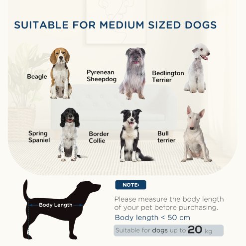 PawHut Dog Sofa Bed, Elevated Dog Couch for Small, Medium Dogs, with Soft Cushion, Removable and Washable Cover, Anti-Slip Pads - Grey