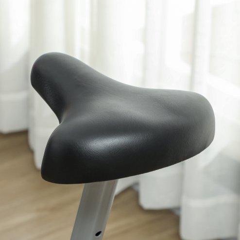 SPORTNOW Exercise Bike, Quiet Stationary Bike with 8-Level Magnetic Resistance, Heart-Rate Sensor, Adjustable Seat, Wheels and LCD Monitor, for Home Gym Workout, Grey