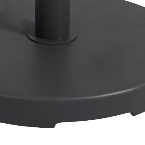 Outsunny 15kg Concrete Parasol Base, Heavy Duty Patio Umbrella Stand with Grip Handle, 46.5cm Round Garden Parasol Holder for 24 to 38mm Poles, Black