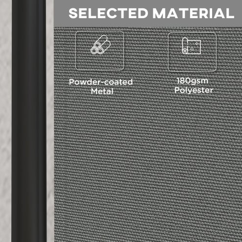 Outsunny Decorative Garden Partition Screen with Lockable Wheels, 6FT Portable Privacy Screen, Single Freestanding Metal Room Divider Panel for Garden Hot Tub Deck Pool, Dark Grey